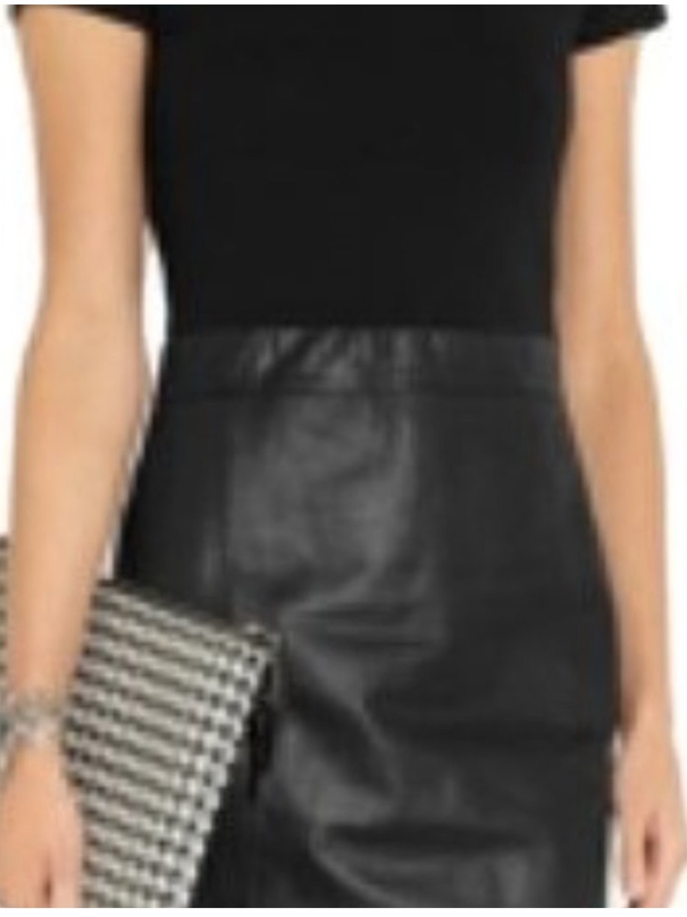 Theory Solara Black Leather/Knit Dress - Picture 2 of 13